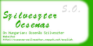 szilveszter ocsenas business card