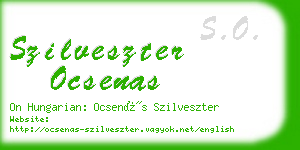 szilveszter ocsenas business card